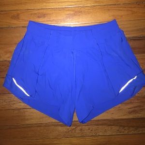 lululemon blue hottie hot shorts size 6 long